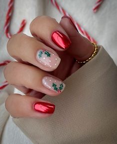 Candy Cane Nails, Red Christmas Nails, Cute Christmas Nails, Easy Nails, Christmas Nails Easy, Christmas Gel Nails, Her Nails, Red Nail Designs, Christmas Nails Acrylic