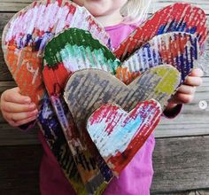 17 easy Valentine's Day crafts for kids - Care.com Resources Valentine's Crafts For Kids, Cardboard Relief, Valentine Art Projects, Easy Valentine Crafts, Diy Valentine's Day