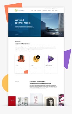 the website design for an art and media company, which has been designed to look like it