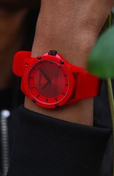 Vivid crimson saturates the dial and strap of this rugged steel and silicone watch that goes with all your looks from casual to active. Style Name:Spgbk Watches Foxfire Silicone Band Watch, 44mm. Style Number: 6145183. Red Outdoor Watch With Analog Display, Red Analog Display Watches For Outdoor, Red Analog Display Watch For Outdoor, Red Outdoor Analog Display Watches, Red Outdoor Watch With Subdials, Red Outdoor Watch With 10atm Water Resistance, Red Analog Outdoor Watch, Red Outdoor Analog Watch, Red Watch With 10atm Water Resistance And Round Dial