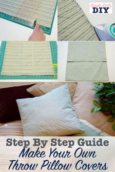 step by step guide to make your own throw pillow covers