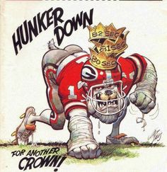 an old football card with a cartoon character wearing a crown