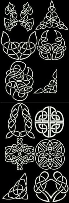 an image of celtic designs in white on black