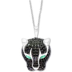 in stock Onyx Eyes, Panther Jewelry, Black Spinel, Green Onyx, Fine Jewellery Necklace, Free Jewelry, Diamond Pendant, Panther, Sterling Silver Jewelry