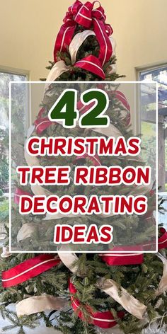 a christmas tree with ribbons and bows in the shape of a star is featured for this post