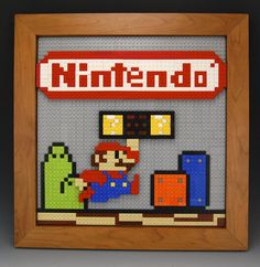 an image of a nintendo game being displayed in a frame with the word nintendo on it