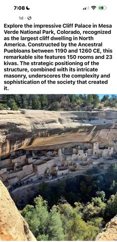 the cliff face in mesa national park, colorado has been altered to look like an ancient city