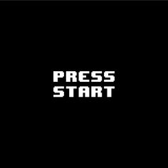 the words press start appear to be pixeled in white on a black background that appears to be an old - school video game