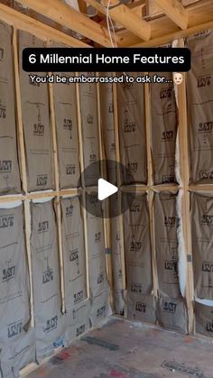 the inside of a house being built with insulation