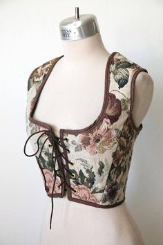 Halloween Costume Corset, Corset Brown, Floral Halloween, Sac Diy, Clothes Wishlist, Boned Bodice