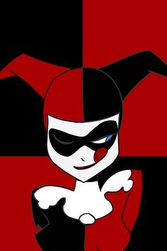 the animated character is dressed in red and black with an evil look on his face