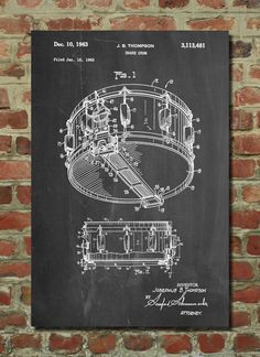 a brick wall with a blackboard drawing on it