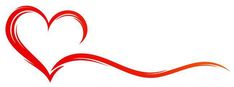 a red heart with wavy lines in the shape of a wave on a white background