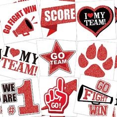 180 Pcs Team Spirit Temporary Tattoo 2", 1.5" Red Face Body Paw Go Team Cheer Tattoo Removable Glitter School Spirit Stickers for Classroom Cheerleading Teams Carnival Sports Games Supplies

About this item

Glitter Team Tattoo Stickers: you will receive 180 pieces red series cool team spirit temporary tattoos in 9 styles, each corresponding to 2 sizes, each sizes of 10 pieces, fully meet your needs; Making them ideal for groups of fans to show their support for their team

2 Different Sizes: in order to meet your use requirements, the body sticker comes in 2 different sizes, about 2 inches and 1.5 inches, making it easy to pick the suitable size for different body parts and different crowds

Use Methods and Warm Tips: the cheerleader tattoos are easy to use, you need to cut out the glitte Sport Tattoos, Team Cheer, Spirit Tattoo, Cheerleading Team, Tattoo Signs, Go Team, Glitter Tattoo, Red Team, Body Stickers