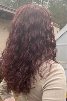 Dark Burgundy Curly Hair Natural, Red Burgandy Hair Curly, Natural Red Wine Hair Color, Dark Auburn Hair Color Curly, Burgandy Wavy Hair, Red Brown Hair Color Auburn Curly, Burgundy Hair On Brown Hair