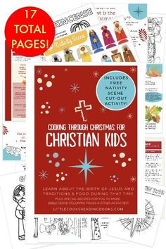 the book cover for coloring through christmas cards with pictures and instructions to make them look like they