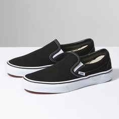 APLAZE | Vans Classic Slip-On Black VN000EYEBLK Stefan Janoski, Vans Slip On, Vans Black, Womens Shoes High Heels, Sneakers Outfit, School Shoes, Classic Shoes, Shoes With Jeans, Vans Classic