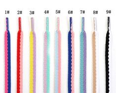 Flat Shoe Laces,High Quality Colorful Replacement Sport Shoelaces,Fashion Athletic Sneaker Shoelaces,More Color AF1 Shoelaces For Shoe AccessoryMaterials: PolyesterColor: 9 ColorsLength: 120cm(47 Inches),140cm(55 Inches),160cm(63 Inches) (1 inch = 2.54 cm)Width: Approx. 0.8 cmPackage Included: 1 pairVisit our Store for our full collection: https://www.etsy.com/shop/5W1HStudioThis purchase is for the shoe laces only, the shoes are NOT included!PLEASE NOTE :Color may vary slightly due to different Cheap Sneakers With Elastic Laces For School, Nike Shoe Laces, Golf Attire, Body Adornment, Flat Shoe, Colorful Shoes, Shoe Insoles, Lacing Sneakers, Athletic Fashion