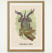 a cross stitch pattern of a crocodile frog