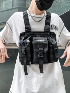 Hip-Hop Streetwear Men Chest Rig Bags Fashion Unisex Vest Bag Travel Chest Pack Men Bag Vest Bag For Student Travel Vacation School Valentines Gift For Men College Bag Summer Dad Gifts For Men Fall Christmas Funny Gifts Holiday Thanksgiving Hiking Men Gifts Laptop Winter Large Capacity Multi-Functional Outdoor Portable Fashionable Casual Dad Gifts Boyfriend Gifts Goyard Chest Bag For Men Side Bags For Men Satchel Bag Leather Bag Hobo Bag Hip Bag Black    Polyamide Plain Chest Rig Bag   Men Bags, Package Pattern, Waistcoat Fashion, Mens Satchel, Chest Bag Men, Hiking Men, Men Waist, Mens Valentines Gifts, Cargo Vest, Hip Hop Party