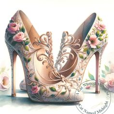 Welcome to A Cat Named Midnight! I'm so happy to present my charming Watercolor Victorian Style High Heels clipart! They are perfect for junk journals, greeting cards, stickers, invitations, mugs, prints, bags, apparel, social media posts, or anything you can dream! They will make a lovely addition to your clipart treasures! With 11 beautiful images they are a great value! ❤ INCLUDED  11 High Resolution JPG images at 300 DPI, 3600 x 3600 pixels (12 inches x 12 inches) All watermarks are removed Victorian High Heels, Victorian Heels, Haircut Fails, Shoe Image, Fancy Shoes, Shoe Art, Style Mistakes, Pink Heart, Victorian Fashion