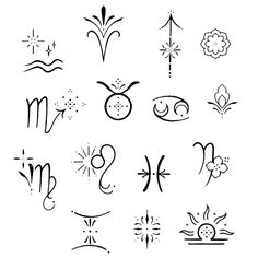 zodiac signs and their meanings in black ink