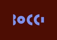 the word bocc is shown in blue on a brown background