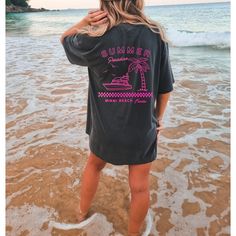 Looking for a summer shirt that will make you stand out from the rest? Look no further than this neon pink Miami Beach Florida oversized tshirt! Made from 100% cotton, this trendy shirt is perfect for preppy clothes lovers who want to show off their summer style in style. Whether you're hitting the beach or just hanging out with friends, this oversized tee is sure to be a hit. So why wait? Order your Neon pink Miami Beach Florida beach summer paradise comfortable and stylish beachy tee today! Fa Christian Tshirt Designs, Edgy Shirts, Bbq Cookout, Ocean Shirt, Best T Shirts, Summer Concerts, Save Wildlife, Summer Apparel, Pump Cover