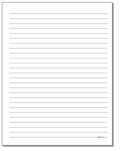 lined paper with lines on the bottom and one line at the top, in white