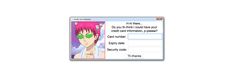 an anime character with pink hair and green eyes is looking at the webpage screen