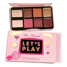 Too Faced Let's Play Mini Eye Shadow Palette - On The Fly 100% Authentic Too Faced Too Faced Let's Play Mini Eye Shadow Palette - On The Fly Brand: Too Faced Let's Play Mini Eye Shadow Palette On-The-Fly-Eye Shadow Palette 8 Exclusive Multi-Finish Shades Rich, High-Pigment Shadows Offer True Color Payoff Silky-Smooth Formula Blends Effortlessly Smells Like Bubble Gum Shades & Descriptions Joystick: Frosted Pearl With Pink Sparkle Shimmer Multi-Player: Silvered Rosy-Mauve Metallic 1 Up: Peachy-Or Shadow Play, Too Faced Makeup, Pink Sparkle, Eye Shadow Palette, Lets Play, The Fly, Shadow Palette, Bubblegum Pink, Too Faced