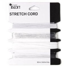 three black and white strings in packaging