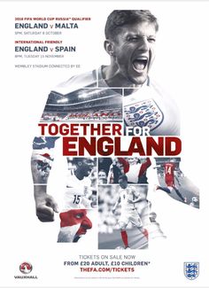 the poster for england's soccer team