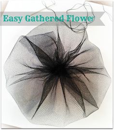 an easy gathered flower is shown with the words easy gathered flower in front of it