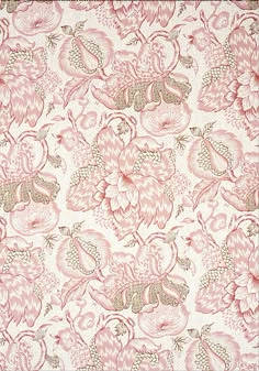 a pink and white floral print fabric