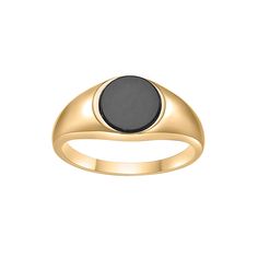 Accessorize in style with this Gemminded 18k gold over sterling silver black onyx signet ring. Click on this JEWELRY & WATCHES GUIDE to learn about fit, styles, materials and more! Accessorize in style with this Gemminded 18k gold over sterling silver black onyx signet ring. Click on this JEWELRY & WATCHES GUIDE to learn about fit, styles, materials and more! FEATURES Width: 8 mm Shank style: straight Nickel safe Metal: sterling silver Plating: 18k gold Finish: polished Packaging: boxedSTONE DET Classic Onyx Signet Ring With Black Enamel, Classic Onyx Signet Ring With Polished Finish, Classic Onyx Ring Jewelry, Classic Onyx Ring, Modern Onyx Jewelry For Formal Occasions, Minimalist Onyx Signet Ring For Formal Events, Minimalist Onyx Signet Ring For Formal Occasions, Elegant Black Signet Ring For Everyday, Minimalist Yellow Gold Jewelry With Black Enamel