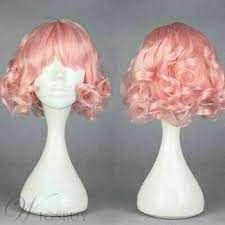 COS Wig New Fashion Beautiful Short Pink Curly Cosplay Party Synthetic Full Wigs | eBay Hairstyle References, Cute Wigs, Pink And Black Hair, Kawaii Wigs, Lovely Makeup, Hair References, Anime Wigs, Hair Color Pastel, Cheap Human Hair