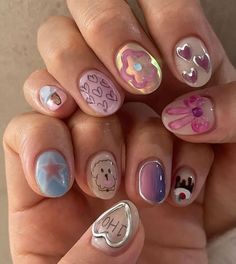 Hello Nails, Soft Nails, Astro Boy, Kawaii Nails, Cute Acrylic Nails