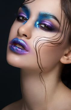 Extreme Make-up, Purple Makeup Looks, Fashion Editorial Makeup, Extreme Makeup, High Fashion Makeup, Creative Eye Makeup