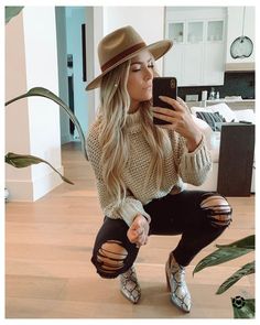 Fall Outfits With Hats, Looks Country, Nashville Outfits, Black Jeans Outfit, Nikki Reed, Winter Mode, Cute Fall Outfits, Trendy Fall