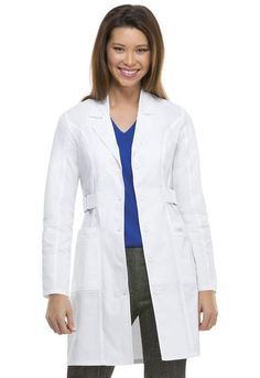 Dickies Gen Flex 82410 36" Lab Coat Women's Lab Coat, Doctor Coat, White Lab Coat, Medical Scrubs Outfit, Dickies Scrubs, Scrubs Outfit, Dickies Women, Scrub Jackets, Lab Coats