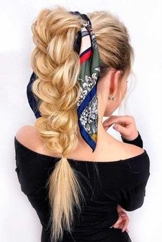 Quick and Easy Scarf Braid Styles for Beginners High Pony, Easy Braids, Long Blonde, High Ponytails, Trending Hairstyles, Braids For Long Hair, Long Hairstyles, Long Blonde Hair, Braided Ponytail