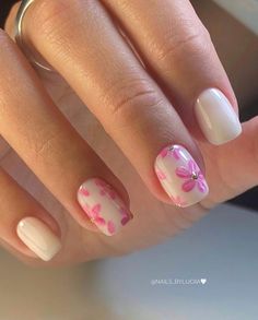 Summer Nails Short Natural, Short Nails For Summer 2024, Fun Short Nails Summer, Summer Nail Ideas For Short Nails, Very Short Summer Nails, Cute Nail Designs On Short Natural Nails, Floral Short Nails, Gel Nail Designs Natural Nails, Summer Nails For Short Nails