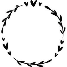 a black and white circle with leaves on it