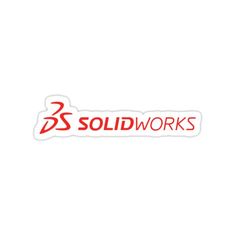 the logo for solid works is shown on a white background with red lettering and an image of