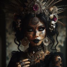 voodoo Princess, voodoo priestess, dark Black Magic Witch Costume, Black Voodoo Queen, Voodoo Outfit Ideas, Voodoo Lady Costume, Voodoo Queen Tattoo, Voodoo Priestess Art, Swamp Costume Ideas, Creative Witch Costumes, Dark Circus Makeup