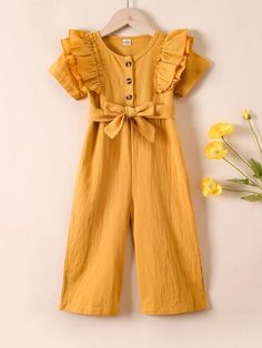 Fall Jumpsuit Outfit, Boho Toddler Girl, Sunday Best Outfit, Toddler Fall Fashion, Fall Wedding Outfits, Girls Spring Dresses, Toddler Jumpsuit, Kids Frocks Design, Toddler Fall