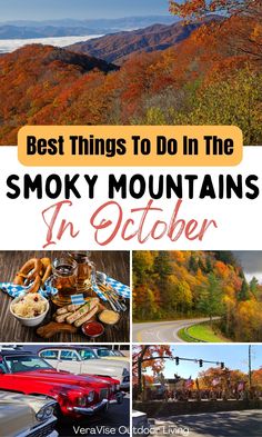 the smoky mountains in october with text overlay that reads best things to do in the smoky mountains in october