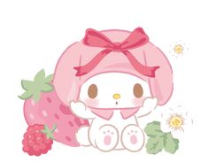 an image of a hello kitty with flowers