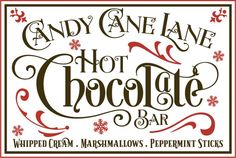 candy cane hot chocolate bar sign